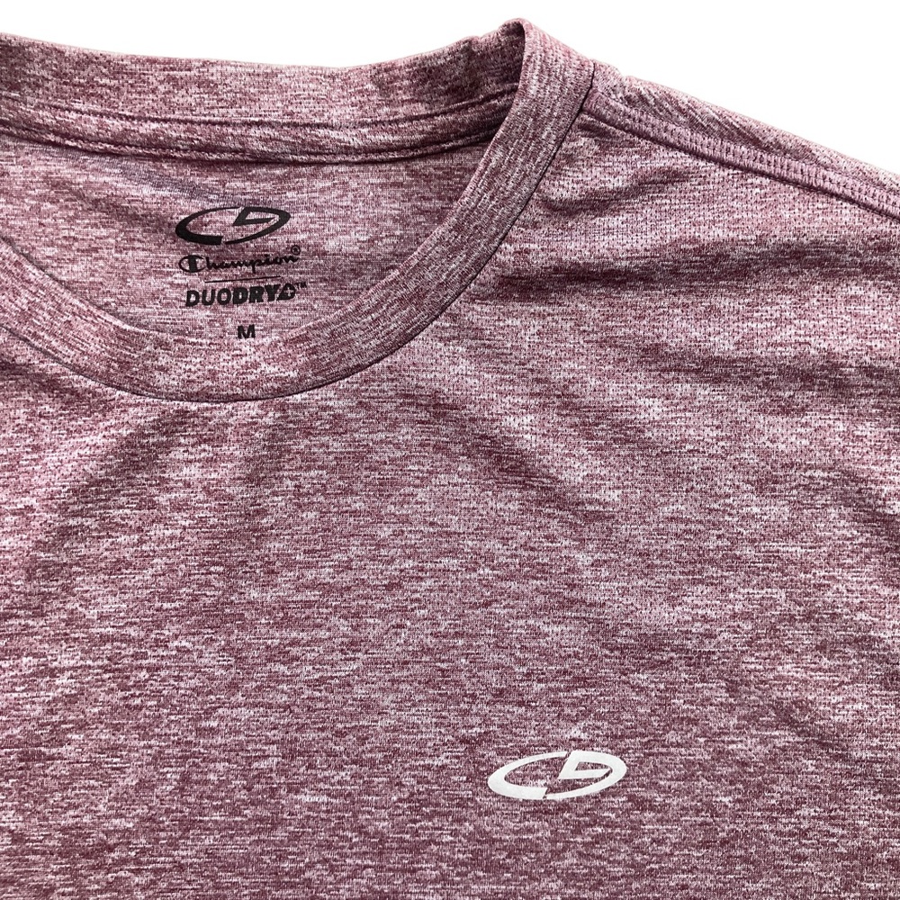 Champion T-Shirt Men's‎ Medium Duo Dry Maroon Red Wicking Short Sleeve Crew Neck - Picture 4 of 8